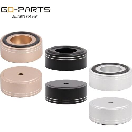 Diameter 39mm Height 16mm Solid Aluminum Isolation Stands Feet Damper Pad Floor Base Leg For Hifi Audio AMP CD Speaker Turntable