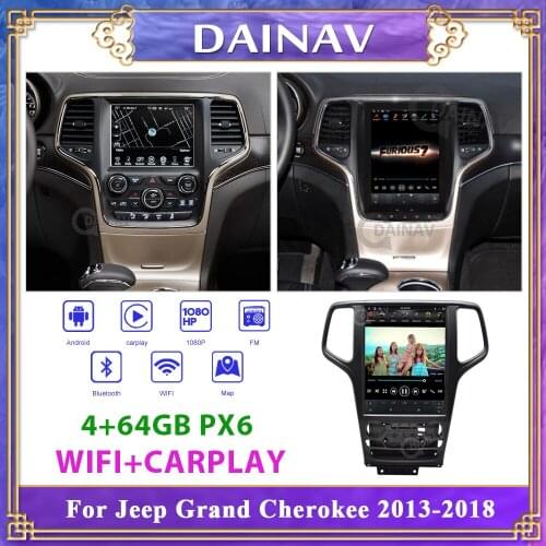 PX6 2 Din Stereo Receiver Car GPS Navigation Multimedia DVD player For Jeep Grand Cherokee 2013-2018 Car Audio Radio Stereo