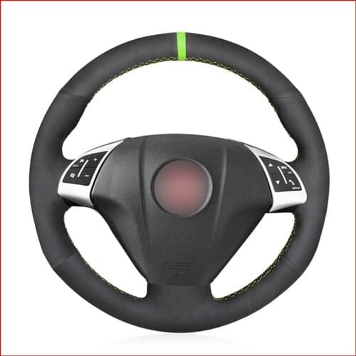 MEWANT Black Suede Hand Sew Steering Wheel Cover for Fiat Grande Punto Bravo Linea 2007-2019 Qubo Doblo Opel Combo Accessories