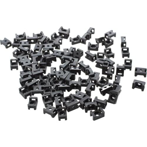 Black 4.5mm Width Cable Tie Base Saddle Type Mount Wire Holder 100Pcs
