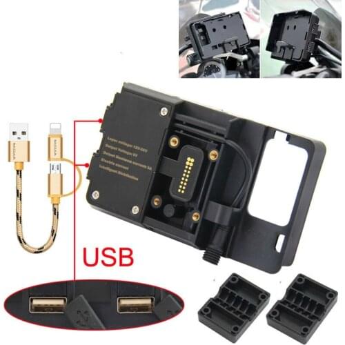 For B-M-W R1200gs Mobile Phone Navigation Bracket F700 800gs Crf1000l Africa Twin For H-onda Motorcycle Usb Charging 12mm Mount