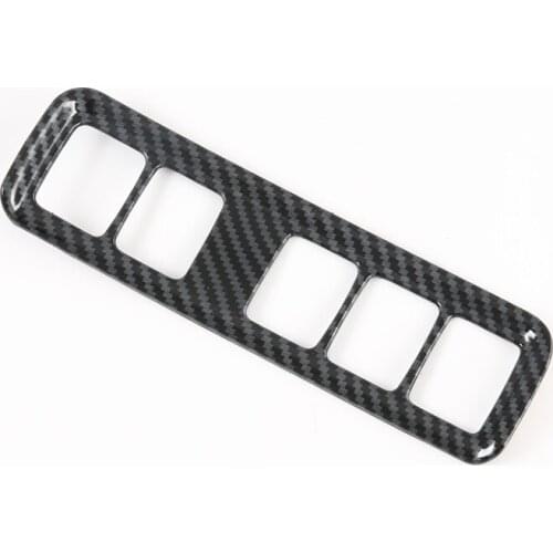 For Nissan Navara NP300 2016-2021 Carbon Fibre Car Headlight Switch Button Cover Trim Decorative Frame Accessories