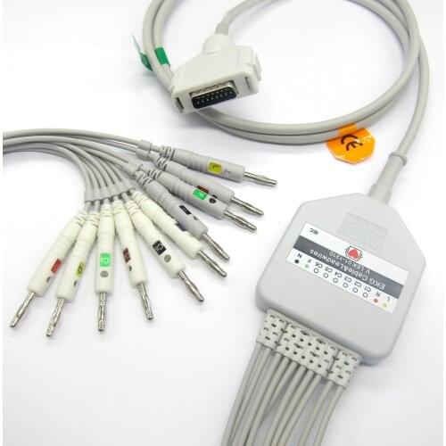 Fukuda Denshi FX-2111/FX-3010 / FX-4010/FCP-2155 Popular electrocardiograph EKG CABLE with 10 leadwires,Banana4.0