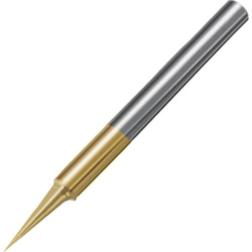 0.1mm 15 Degree Titanium Coated Carbide Flat Bottom PCB Engraving Bit CNC Router Tool