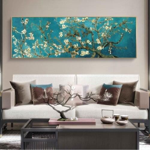 Van Gogh Almond Blossom Flowers Canvas Paintings Reproductions World Famous Artwork By Van Gogh Wall Art Picture Home Wall Decor