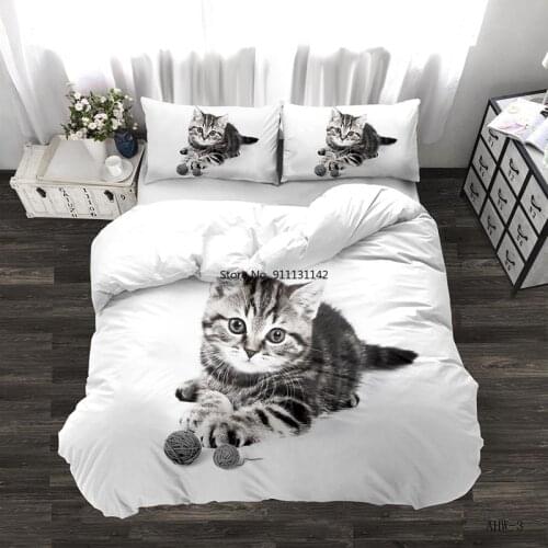 Bedding Set Cartoon Animals Duvet Cover Horse Cat Dog Bed Linen Comfortable Bedding Sets Bedclothes Soft Bed Set (no Sheet)