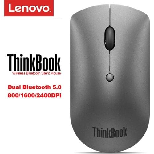 Lenovo ThinkBook Bluetooth Wireless Mouse with Dual Bluetooth 5.0 2400DPI Silent Button Mice for Windows 10 8 7
