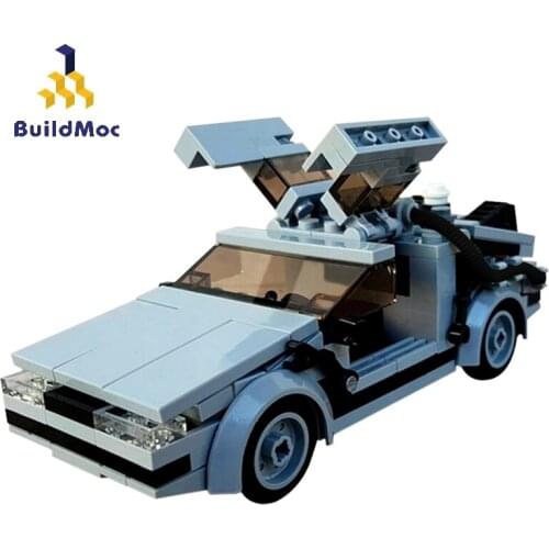 BuildMoc City Car Movie Series Back To the Future Time Movie Racer Super-car Speed Champion Mini Model Building Block Bricks Toy