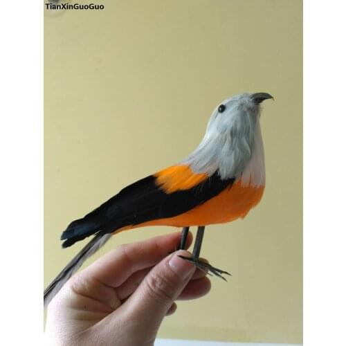 Simulation bird coloured feathers bird about 18cm model handicraft garden Decoration Photography props h0921