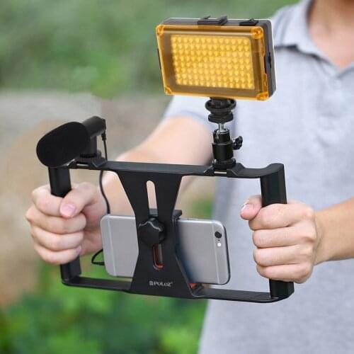 Smartphone Vlogging Rig Set Professional Kit 104 LEDs Light+Microphone+Tripod Phone Stand for Phones/Camera