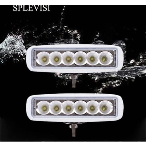 Set of 2) White Spreader Deck Led Marine Lights for Boat (Flood Light) 12v