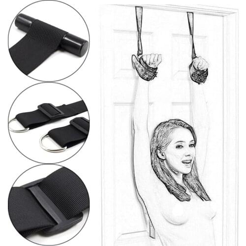 SM Couple Flirting BDSM Door Hanging Bondage Handcuffs Toys Fetish Erotic Adult Products