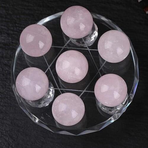 Natural Rose Quartz Chakra Gemstones Sphere Healing Rock Mineral Crystals And Stones Gems Modern Reiki Feng Shui Room Home Decor
