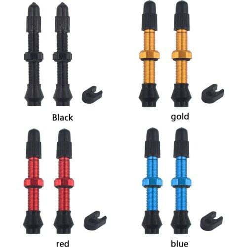40mm Alloy Presta Bicycle Tubeless Tire Valve Road Bike MTB Nipple Stem with Cap + Valve Core Removal Tool Accessories