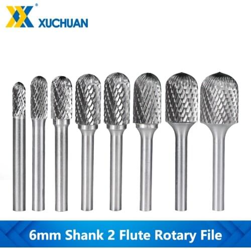 Rotary File Double-Cut Rotary Cutter Files 6mm Shank For Metal Wood Carving Tools Tungsten Carbide Burr Bit Hand Tools