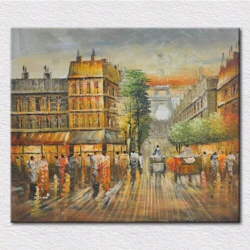 Hand-painted modern home decor living room hall wall art picture colors palette knife oil painting on canvas