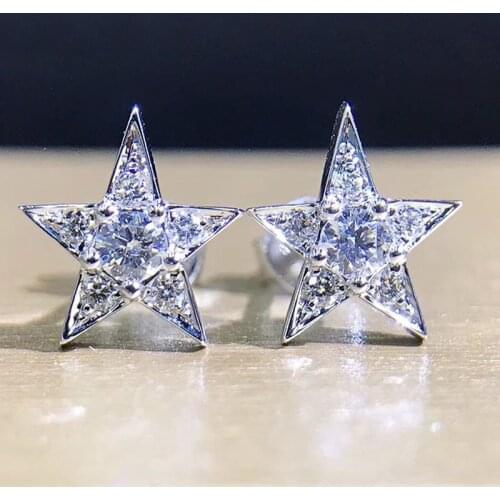 Huitan Simple Stylish Star Earrings for Girls Fashion Versatile Women Accessories Wedding Party Dail Wear Statement Jewelry Gift