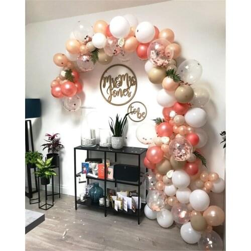 112pcs Rose Gold Balloon Arch Garland Kit Nude White Latex Balloons for Wedding Bridal Baby Shower Birthday Party Decorations