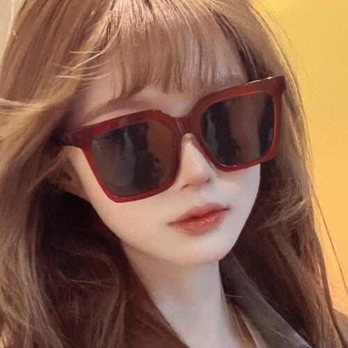 Square Frame Women Men Sunglasses Green Tan Lens UV400 Eye Protection Girl Sexy Ladies Outdoor Eyewear