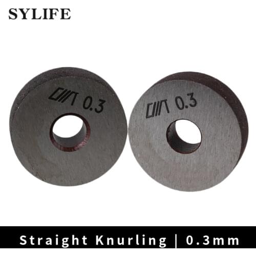 2 pcs 8 x 28mm Steel Single Straight Linear Wheel Knurling Tool 0.3mm Pitch