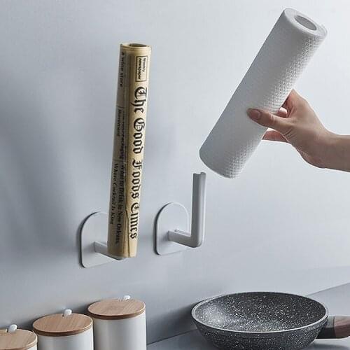 1/2/10PCS Self-adhesive Accessories Kitchen Towel Holder Tissue Hanger Storage Rack Cabinet Paper Roll Rack For Bathroom Toilet