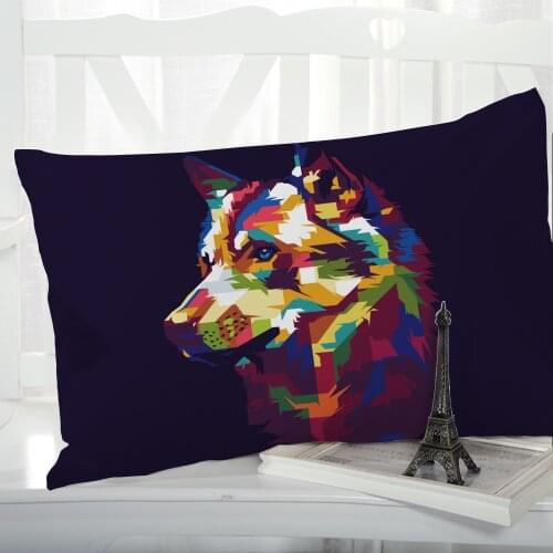 1pc Pillow cover Pillow case Luxury Bedding Pillowcase Pillowcovers decorative Customizable size 3D Print animal colorful dog