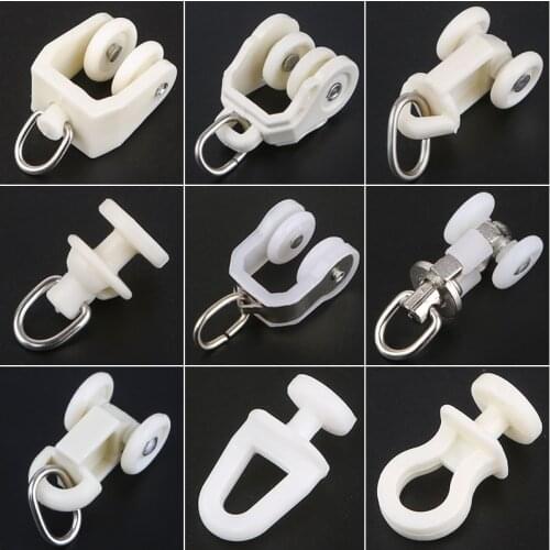 1pack Alloy Plastic Curtain Wheel Rail Straight Curved Track Rollers Hanging Curtains Hook Ring Slider Decorative Accessories