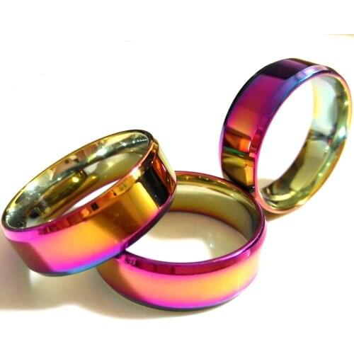 Bulk lots 100pcs Comfortable Rainbow Stainless Steel Wedding Band Rings Mens Womens Fashionable Rings Nice Gift & Resale