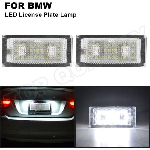 2Pcs For BMW E66 E65 7-Series 735i 2006 2007 2008 White 12V Canbus Number Plate Lamp Error Free LED License Plate Light