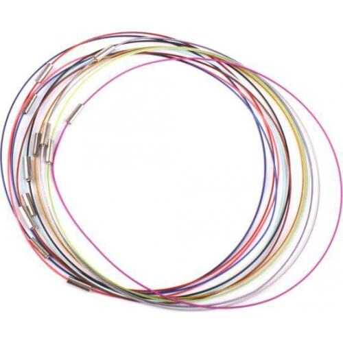 24pcs Mixed Color Steel Memory Wire Cord Necklace Choker DIY Jewelry Making