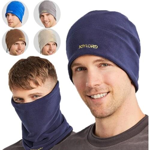 3 in 1 Double-sided velvet Winter Warm Hat Thermal Fleece Scarf Snood Neck Warmer Face Mask Beanie Hats Women Men Bonnet Caps