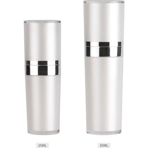 300pcs/lot 15ML 30ML 50ML Press Pump White Acrylic Bottles Skin Care Liquid Lotion Cream Plastic Cosmetic Containers Packaging