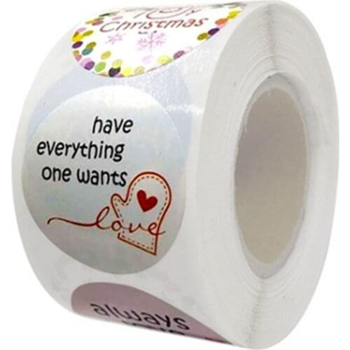 4 Pattern Gift Wrapping Thank You Sticker with Heart Sealing Self-adhesive Labels 1" 500pcs for Handmade Business Envelope Decor