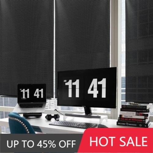 Automatic Retractable Sunshade Non-marking Blinds Portable Drape for Window Door Non-porous Balcony Shading Curtains