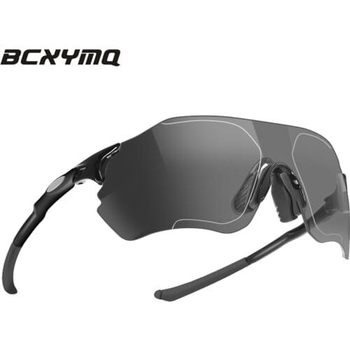 BCXYMQ Photochromic Cycling Glasses Polarized Bicycle Eyewear Ultralight Sport Bike Sunglasses Black men&women Riding Goggles