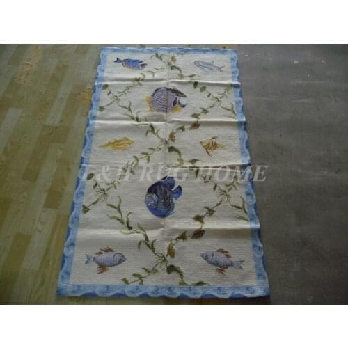 Free shipping 10K 3'x5' handmade needlepoint woolen rugs handmade rug