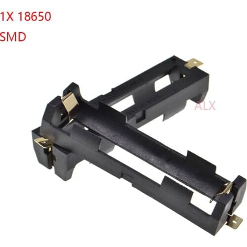 5PCS 1x 18650 battery holder smd smt Batteries case Storage Box With Bronze Pins 1 slot 1*18650 Rechargeable Battery Shell