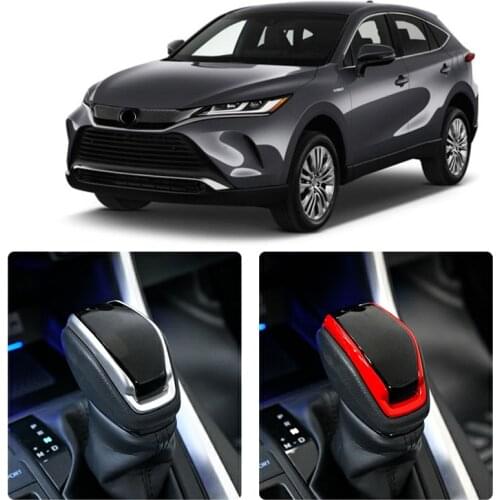 New Product ABS Silver Carbon Fiber Shift Knob Stick Cover Accessories For Toyota Harrier Venza XU80 2021 2022