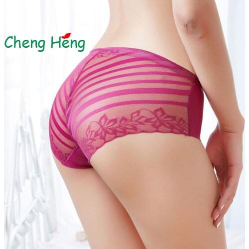 CHENG HENG Seamless Piece Of Ice Silk Ladies Underwear In The Waist Sexy Lace Temptation Transparent Triangle Underwear