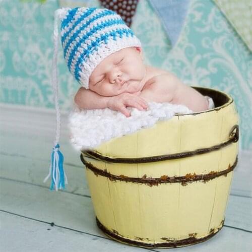 Baby photography props toddler beanie with long tail newborn photo shooting baby fotografie accessories new born infant picture