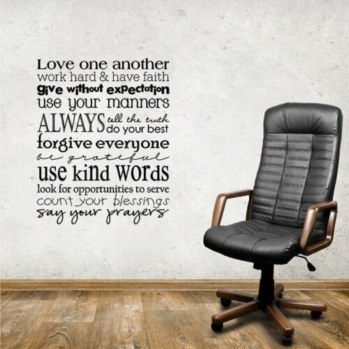 DIY Love one another Motto Vinyl Art Wall Sticker Home Decoration Bedroom Fashion Decals Murals JG3939