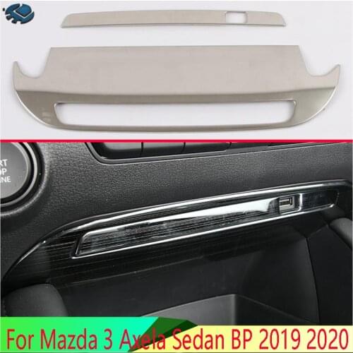 For Mazda 3 Axela Sedan BP 2019 2020 Stainless Steel Front USB trim box auto accessories for interior and exterior decoration