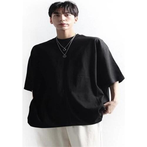 Mens summer new urban youth fashion mens leisure classic bat sleeve loose large size short sleeve T-shirt
