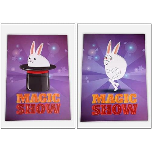 Top Hat Magic Show - Magic Tricks Hat Appearing from Poster Magia Magician Stage Illusion Accessories Gimmick Props Funny Street