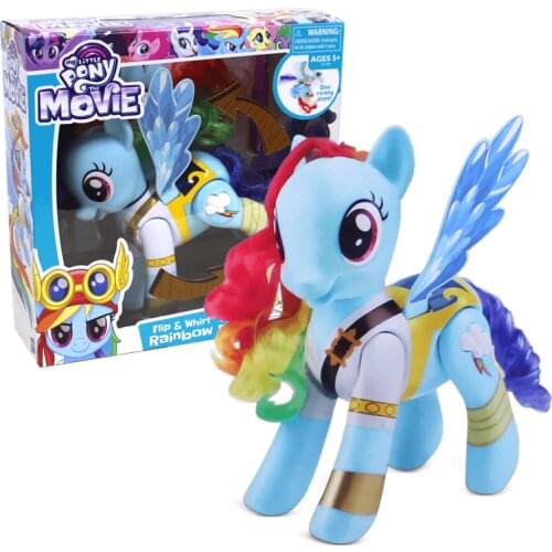 Hasbro My Little Pony Movie Series Tumbling Music Rainbow Dash C3186 Girl Play House Toy Doll