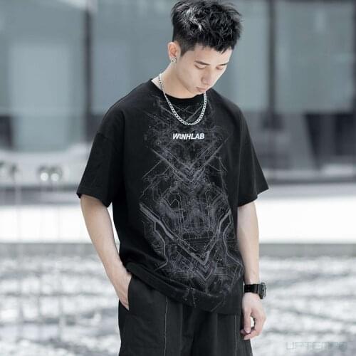 WSNHLAB 21ss Cotton short sleeve t-shirt futuristic print techwear aesthetic streetwear ninjawear dystopian
