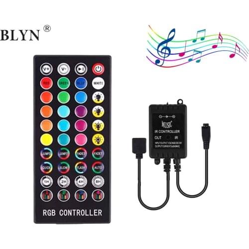 Music Controller 44Key 20Key IR Remote Music Sync Voice Control DC12V/24V Timing Function for Party 5050 3528 RGB LED Strip
