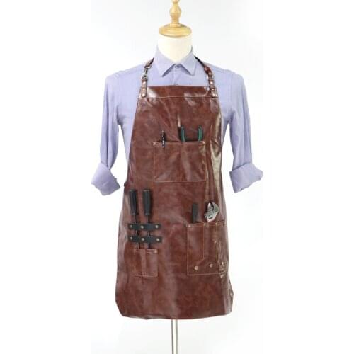 Artificial Leather Microfiber Leather PU Work Overalls Leather Belt Custom Waterproof Work Apron