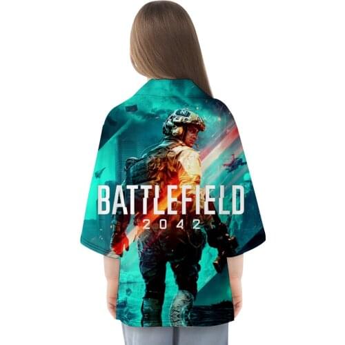 Trend Game Harajuku Style Battlefield 2042 3D Printed Kimono Summer Women/Men Summer Casual Short Sleeve Streetwear Kimono Tops