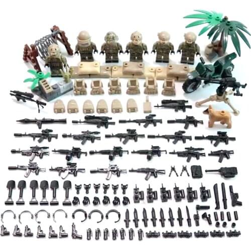 Oenux Modern Russian Alpha Army Military Building Block Mini Russia Soldiers Figures With Weapons Model Block Brick Toy